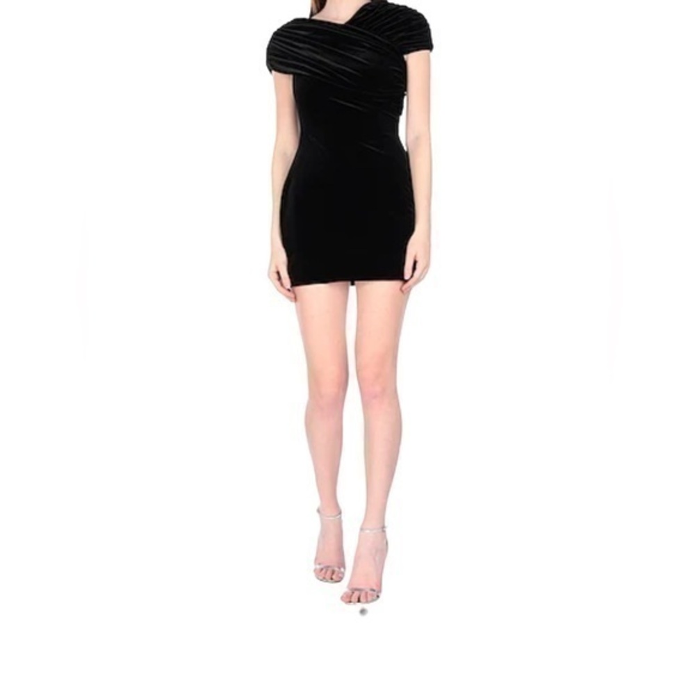 Christopher Kane Stretch Velvet black mini dress new nwt